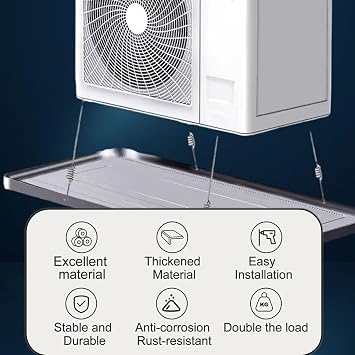 Galvanized Air Conditioner Drip Tray, Condensate Drain Pan, 2m Drainage Pipe, Ac Drain Pan for Indoor/Outdoor Ac Accessories(93x44x3.5cm/37x17x1.4inch)