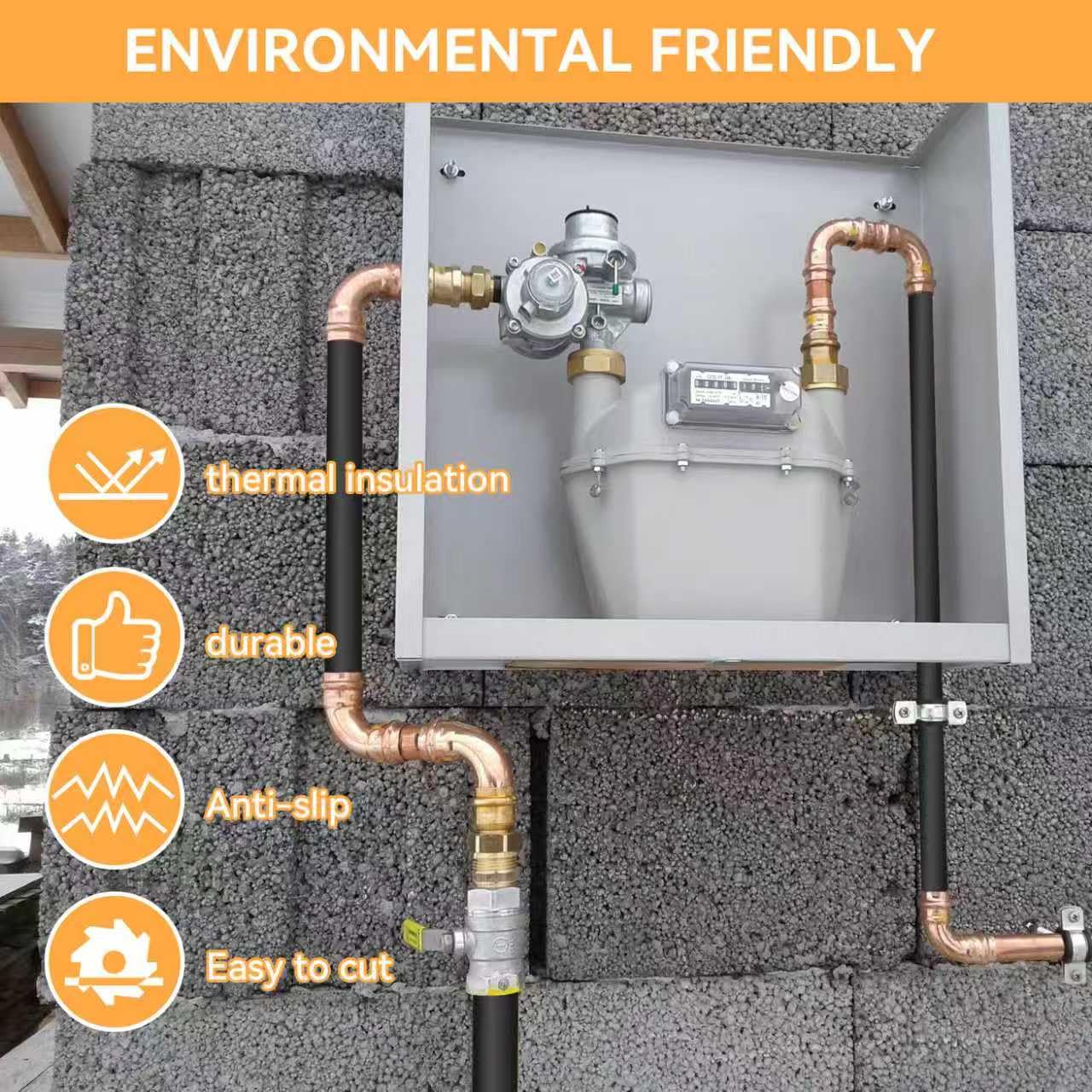 Buisisolatie Schuimbuiswikkeling 22 27 32 43 52 65 76 90 114 mm Buis voor airconditioning Bescherming van leidingen, waterleidingen(76mm/3