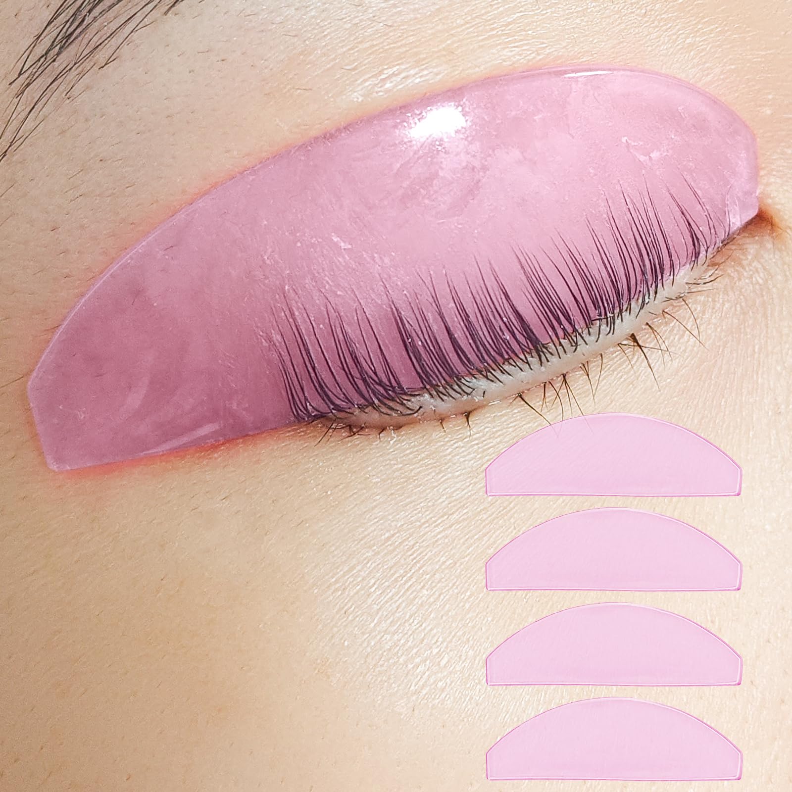 Bigodini Laminazione Ciglia, Bigodino per Ciglia Perm Pad, Solo per la Fase di Perm n. 1, Ultra Sottile e Appiccicosa, Molteplici Usi per il Salone (Rosa)