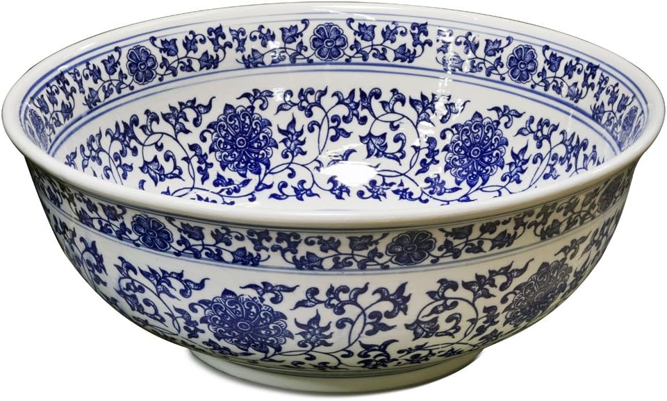 Blue and White Porcelain Floral Motif