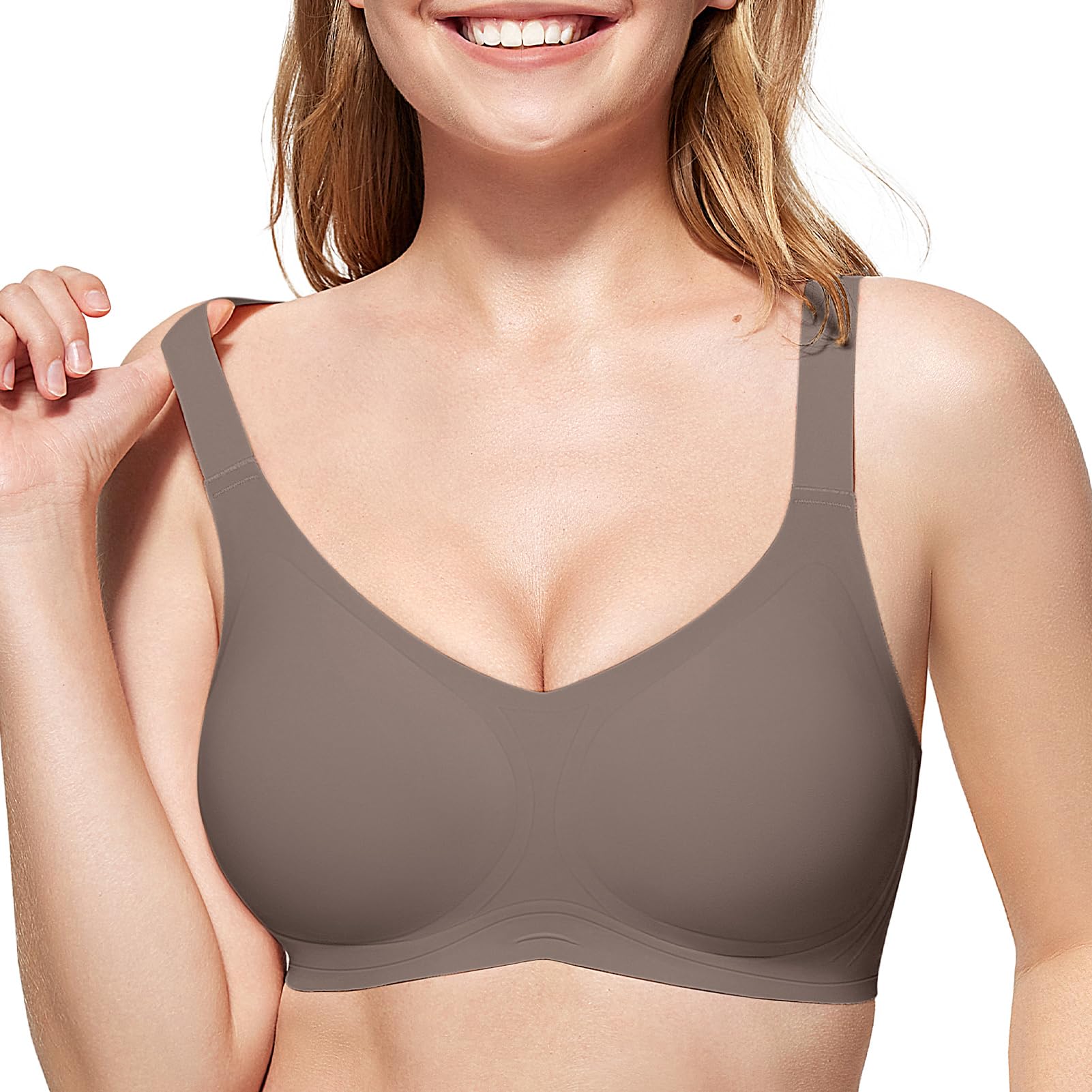 JoliComfy Reggiseno Senza Ferretto Reggiseni Donna Push Up Senza Cuciture Comodo Morbido Bonus Allunga Reggiseno