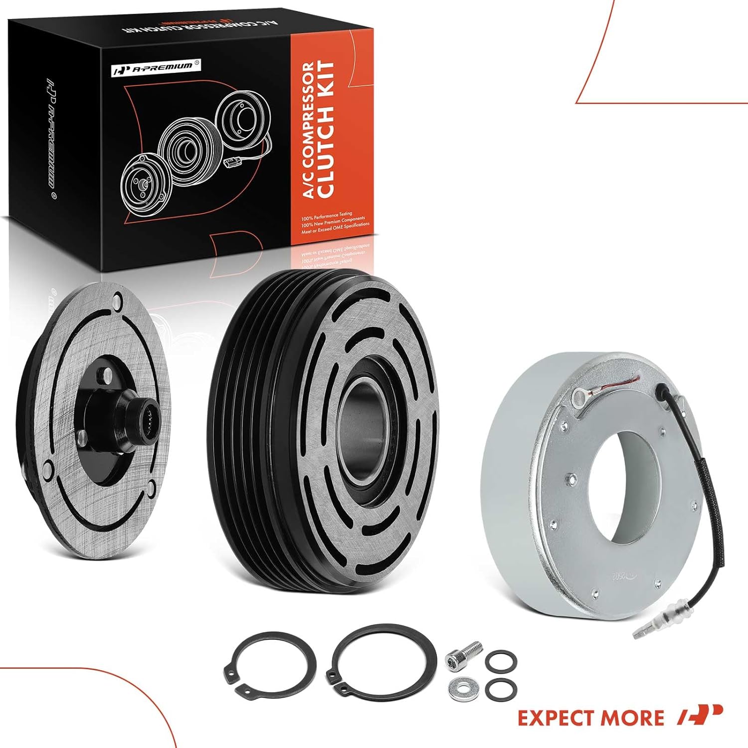 A-Premium Air Conditioner AC Compressor Clutch Kit Compatible with BMW 323i 323is 1998-1999 2.5L, 328i 328is 1996-1999 2.8L, Z3 1997-2000 2.5L 2.8L 3.2L