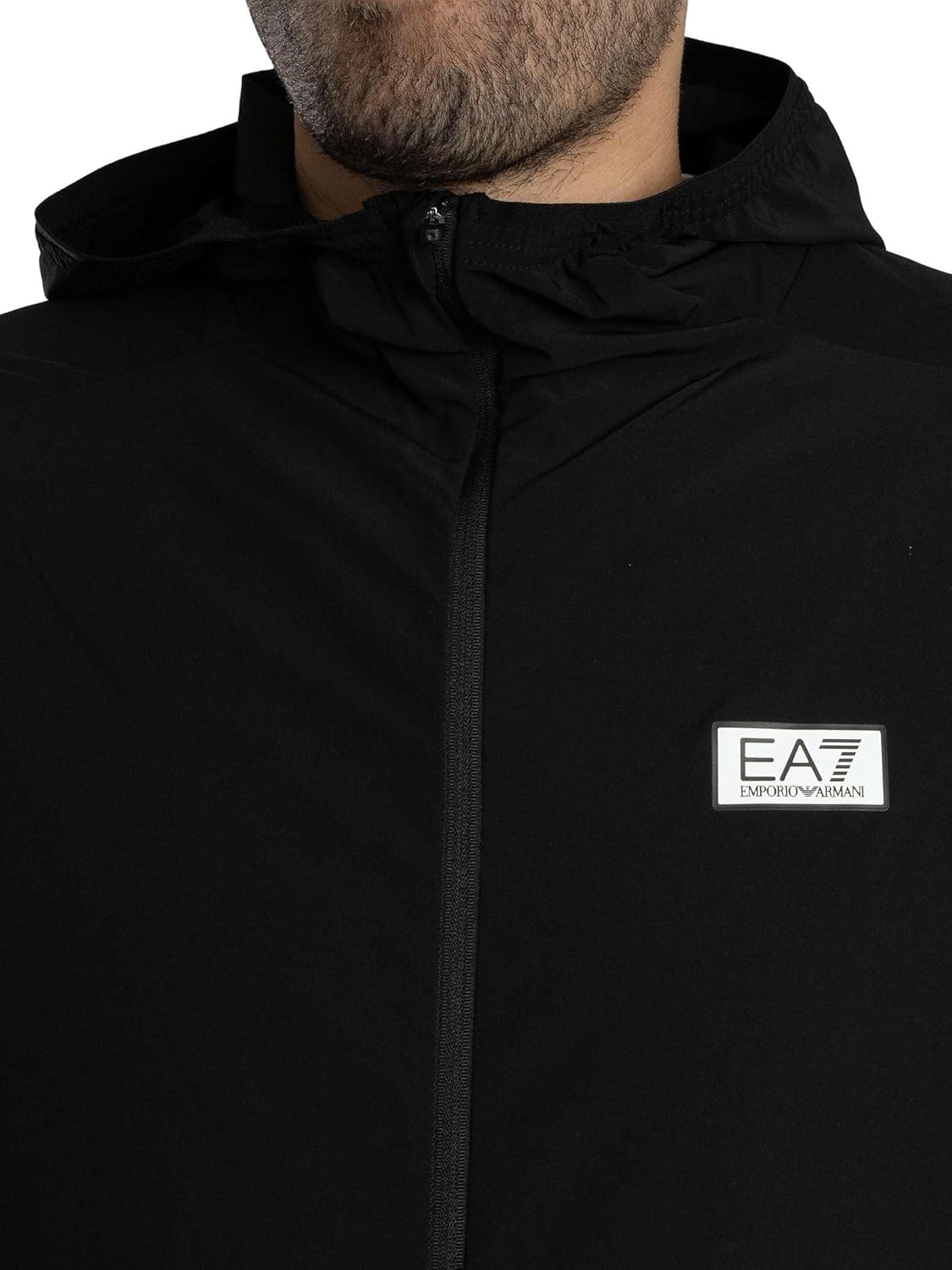 EA7 Men's Lightweight Logo Jacket, Black, M