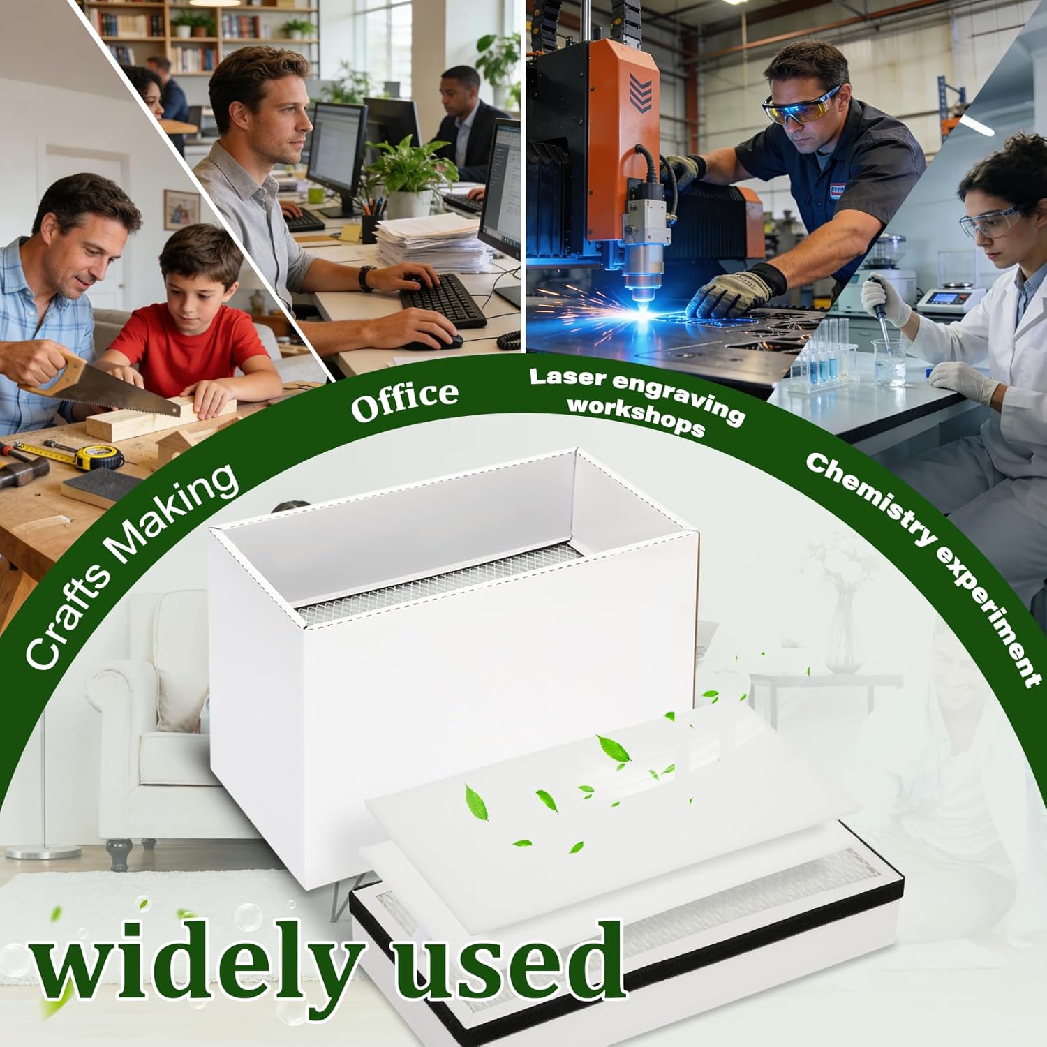 3-Stage Filtration Replacement Kit Compatible with xTool S1/M1/M1 Ultra/F1 Ultra/P2/D1, Includes 2 Pre-Filters, 1 H13 HEPA Filter, 1 Activated Carbon Main Filter
