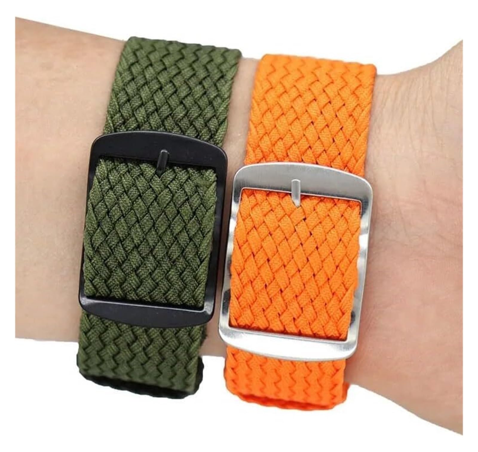Bracelet de montre pour homme, Bracelet de rechange en Nylon tissé, bracelet de montre, boucle noire et argentée, 16mm, 18mm, 20mm, 22mm
