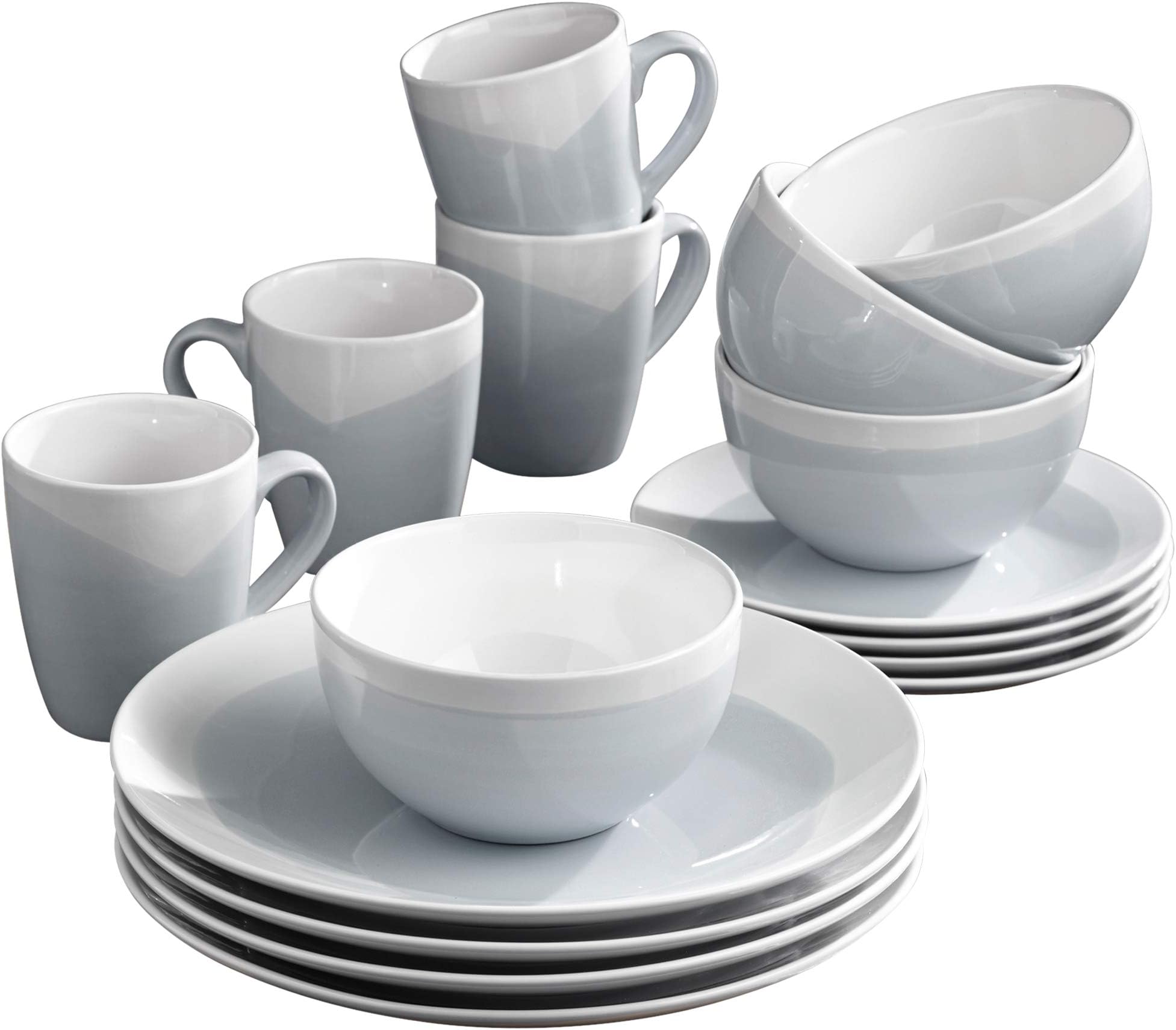 Dinnerware Set (Blue/Gray), 10.5x10.5"
