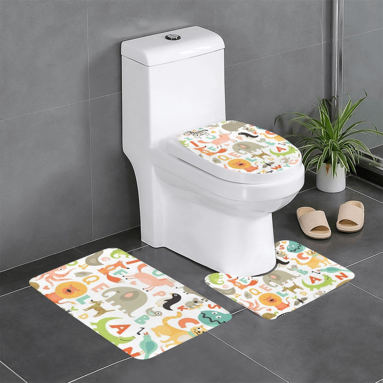 Tapis de salle de bain BONDIJ Zoo pour baignoire et toilettes design