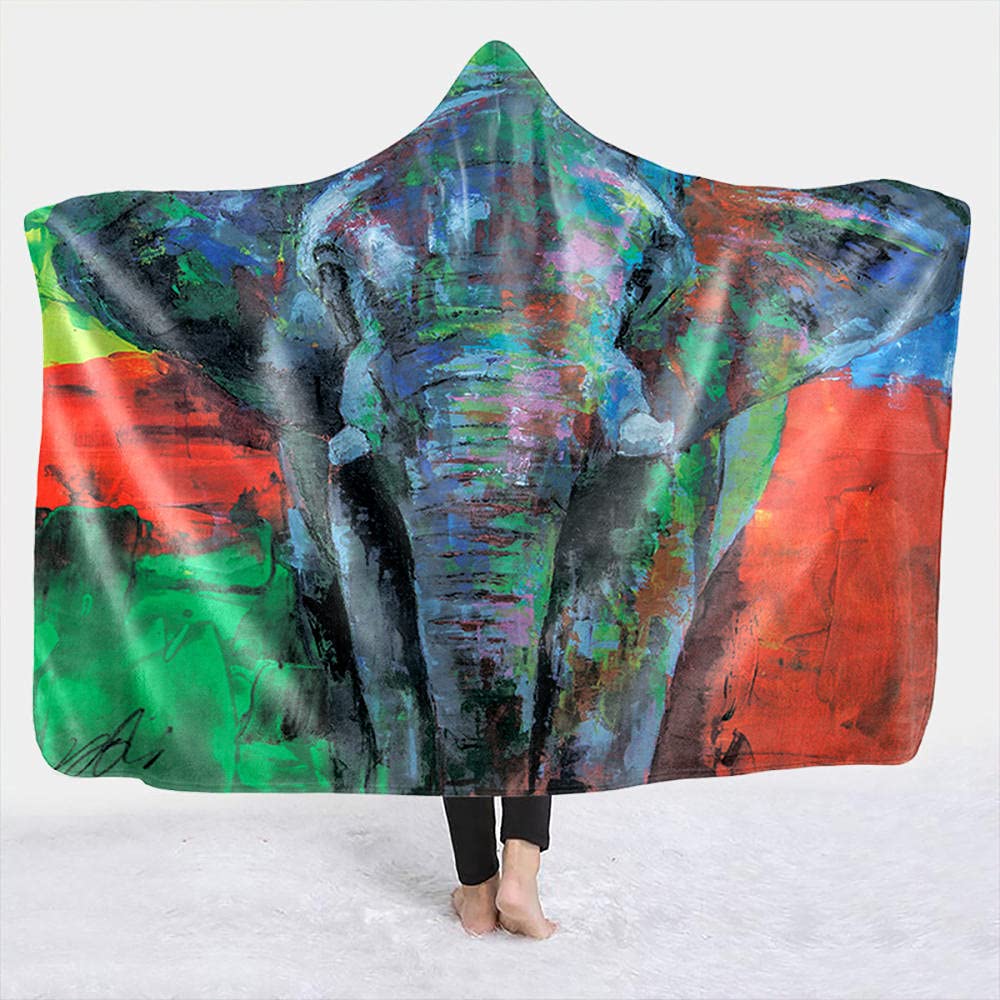 YUNHOME Plaid A Capuche Plaid À Manche Couverture Plaid Japonais Art Montagne Et Rivière Chaud Couverture À Capuche Chaud Cape De Manteau Magique-Lmt315-4_150X130