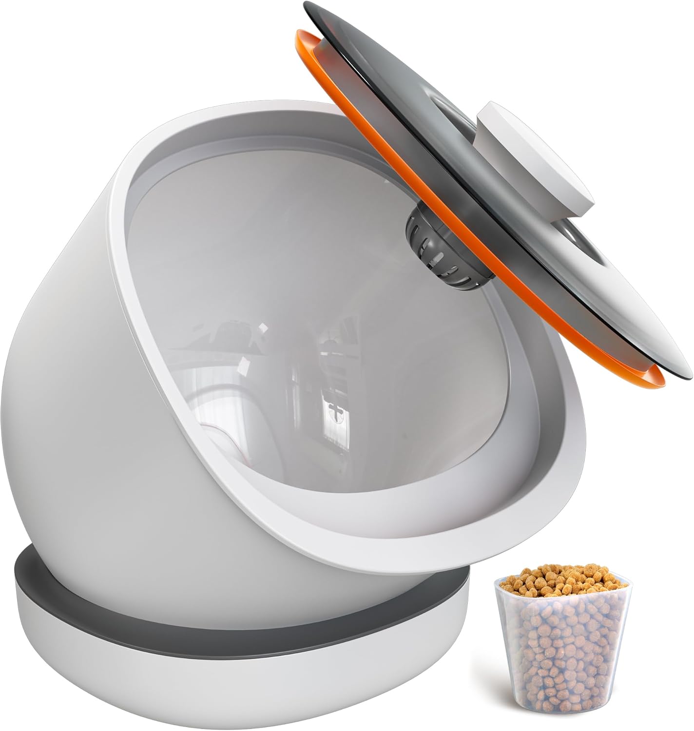CTIME Airtight Cat Food Container for Small Dog Bird Pet Treats & Dry Food -6 lb(White)