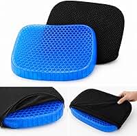 Almofada Ortopédica Gel Colmeia Assento Ergonômico Alívio Dor Lombar Cóccix para Cadeira Escritório Carro Antiescaras com Capa Removível e Lavável