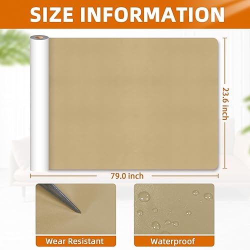 Miniatura 151 de Cinta de reparación de cuero, parche de reparación de cuero autoadhesivo para sofá, muebles, sofás, asientos de automóvil, kit avanzado de Café