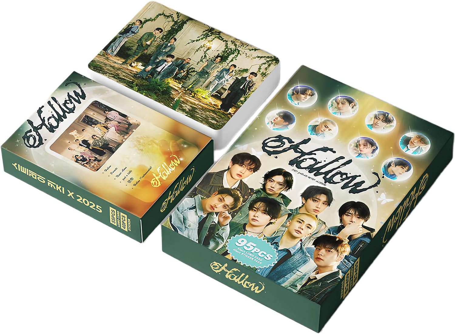Photocards 95PCS Kpop Hollow Photo Card Set 55PCS Album Cards 40PCS Sticker Pack Merch Boys and Girls Card