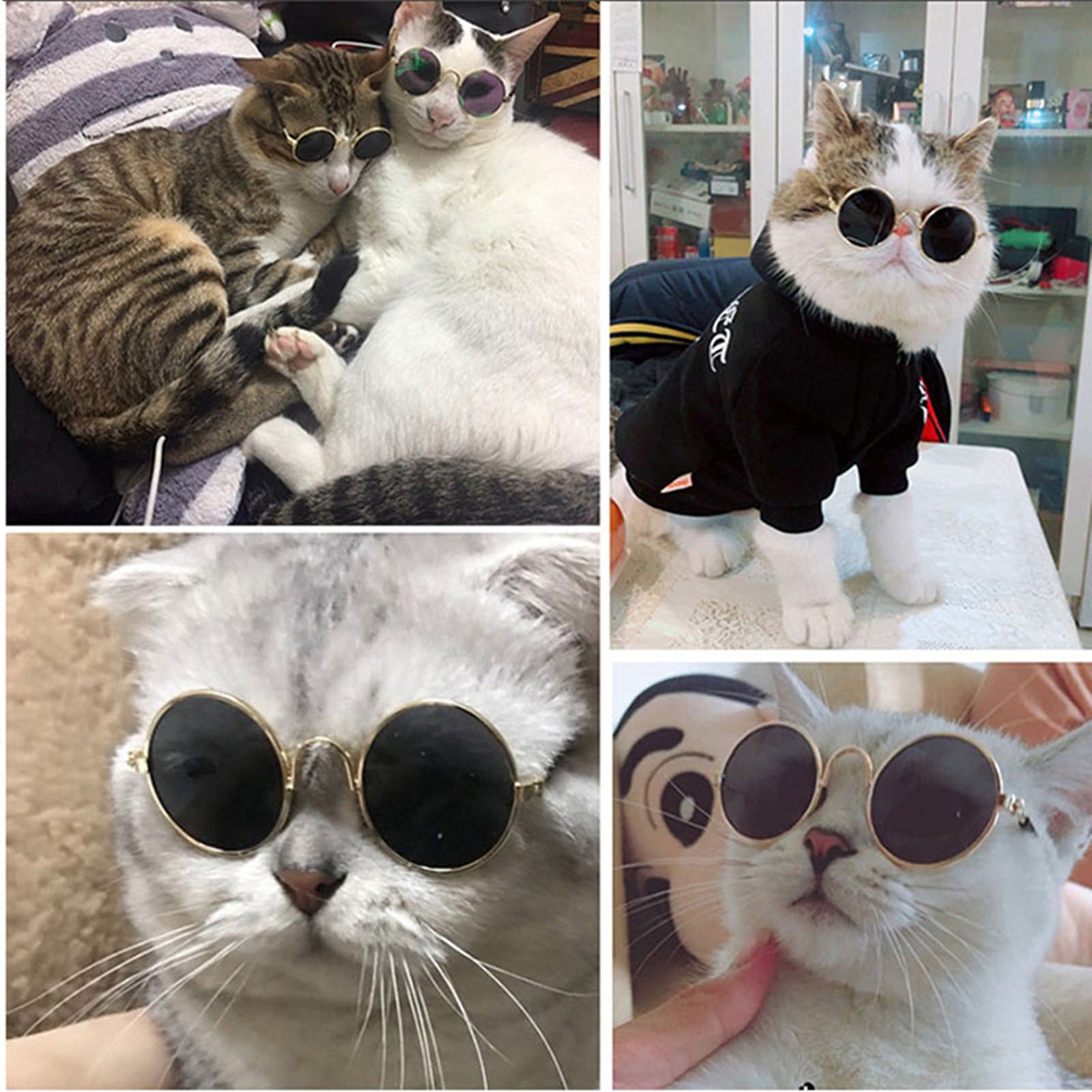 Amazon | 犬 猫用 麦わら帽子 サングラス ネックレス 3点セット