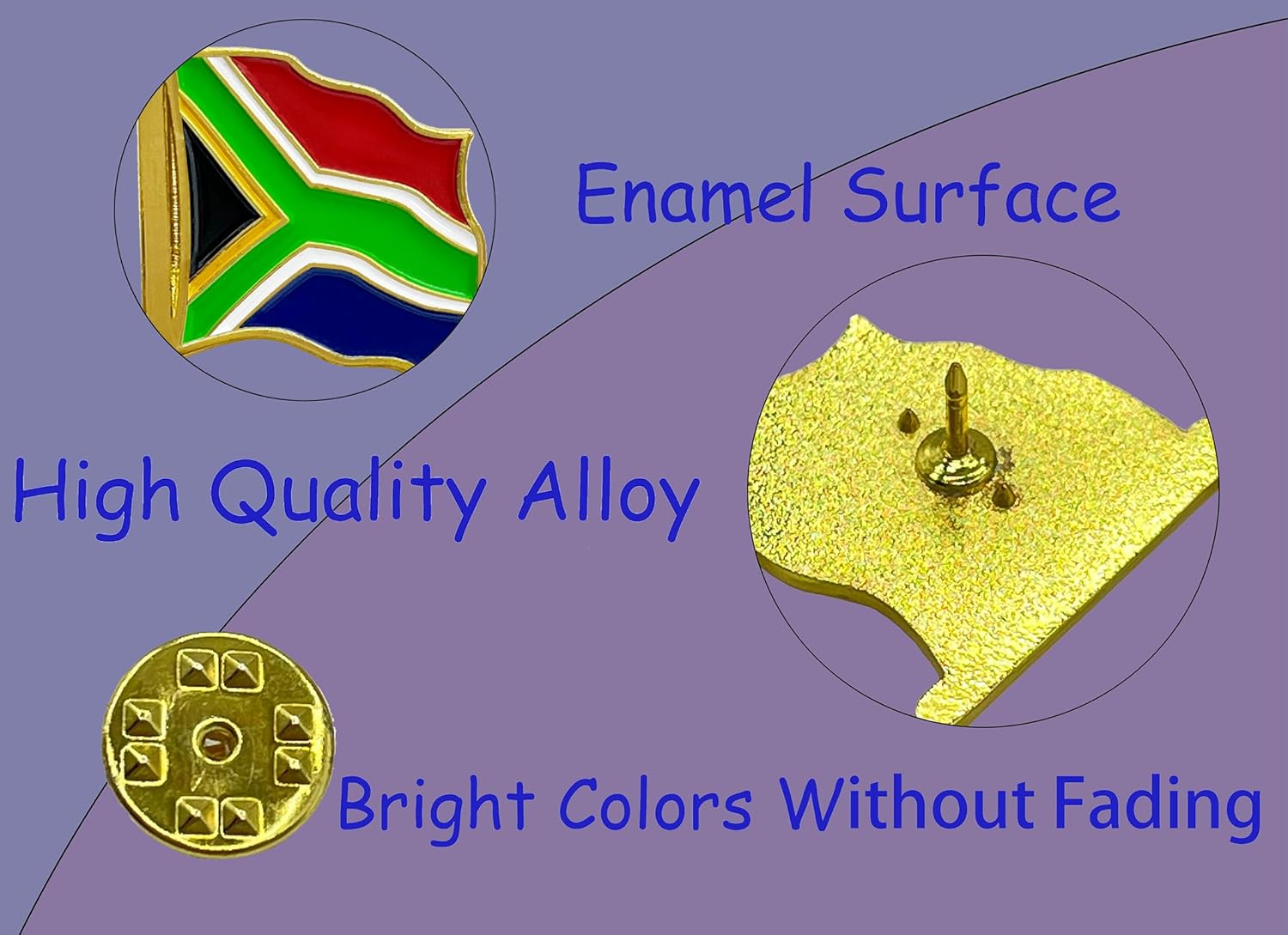 stidsds South Africa Flag Pin - South Africa Flags Pins Lapel South African Flag Enamel Lapel Pin Men Women Suit & Waving Patriotic Metal Badge Souvenir Hat Backpacks Decoration(4 Pack) - Image 6