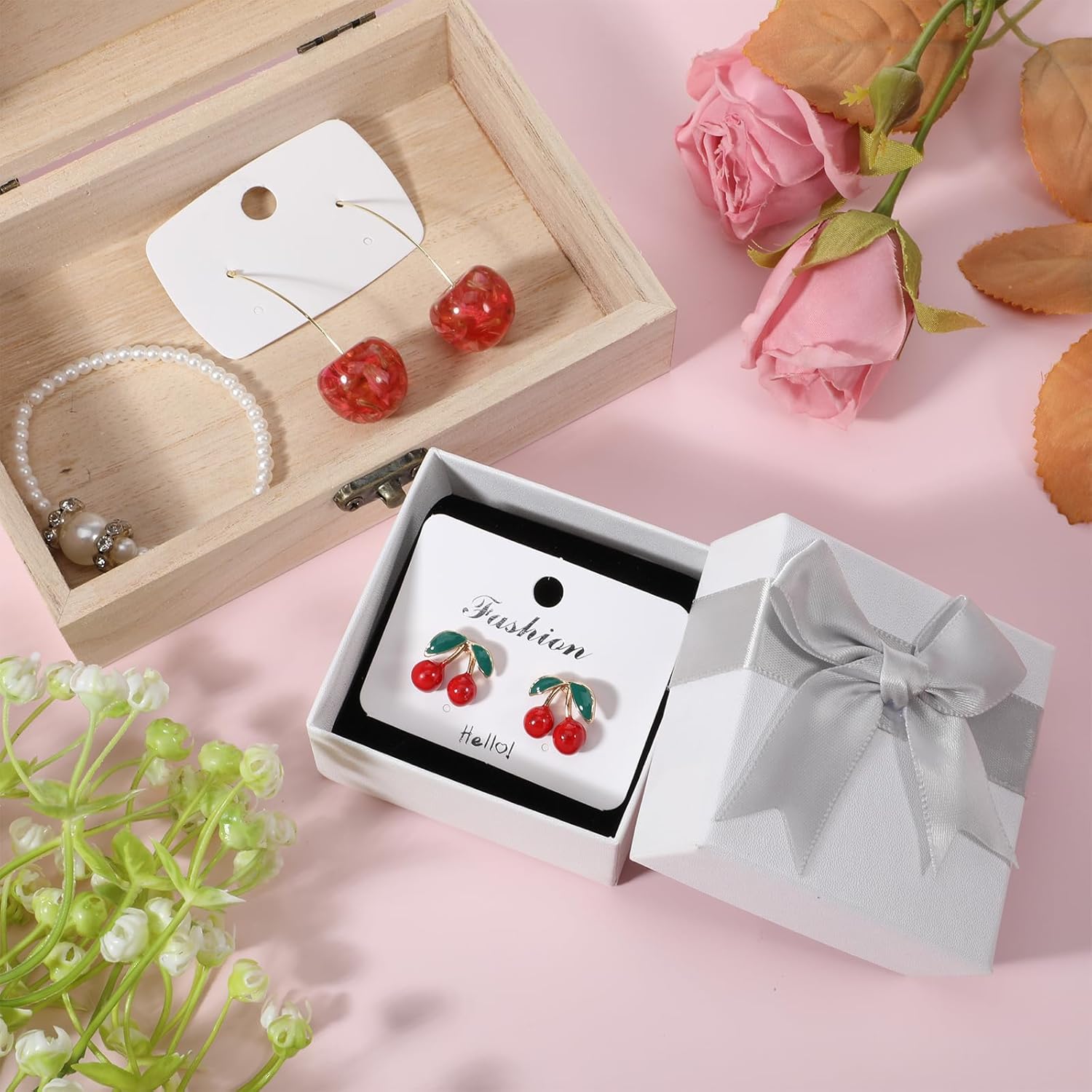 2 Pairs Cherry Earrings for Women 3D Red Cherry Drop Earrings Fun Fruit Drop Dangle Earring Cute Sweet and Lovely Light Weight Fruit Earring Red Jewelry Unique Fruits Charm Jewelry - Image 6