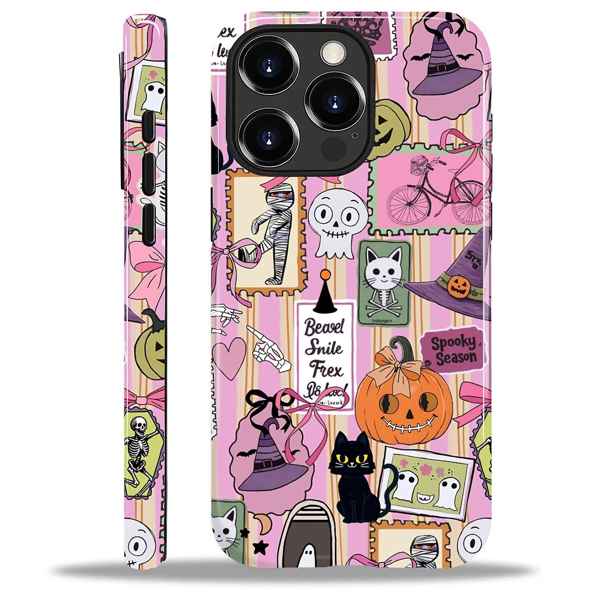 for iPhone 14 Pro Case for Women Girl Men Boy, Compatible with MagSafe, Shockproof Soft Silicone & Hard PC Shell Protective Case for iPhone 14 Pro - Pastel Goth Halloween Pumpkin Ghost Pastel Goth Halloween Pumpkin Ghost IPhone 14 Pro