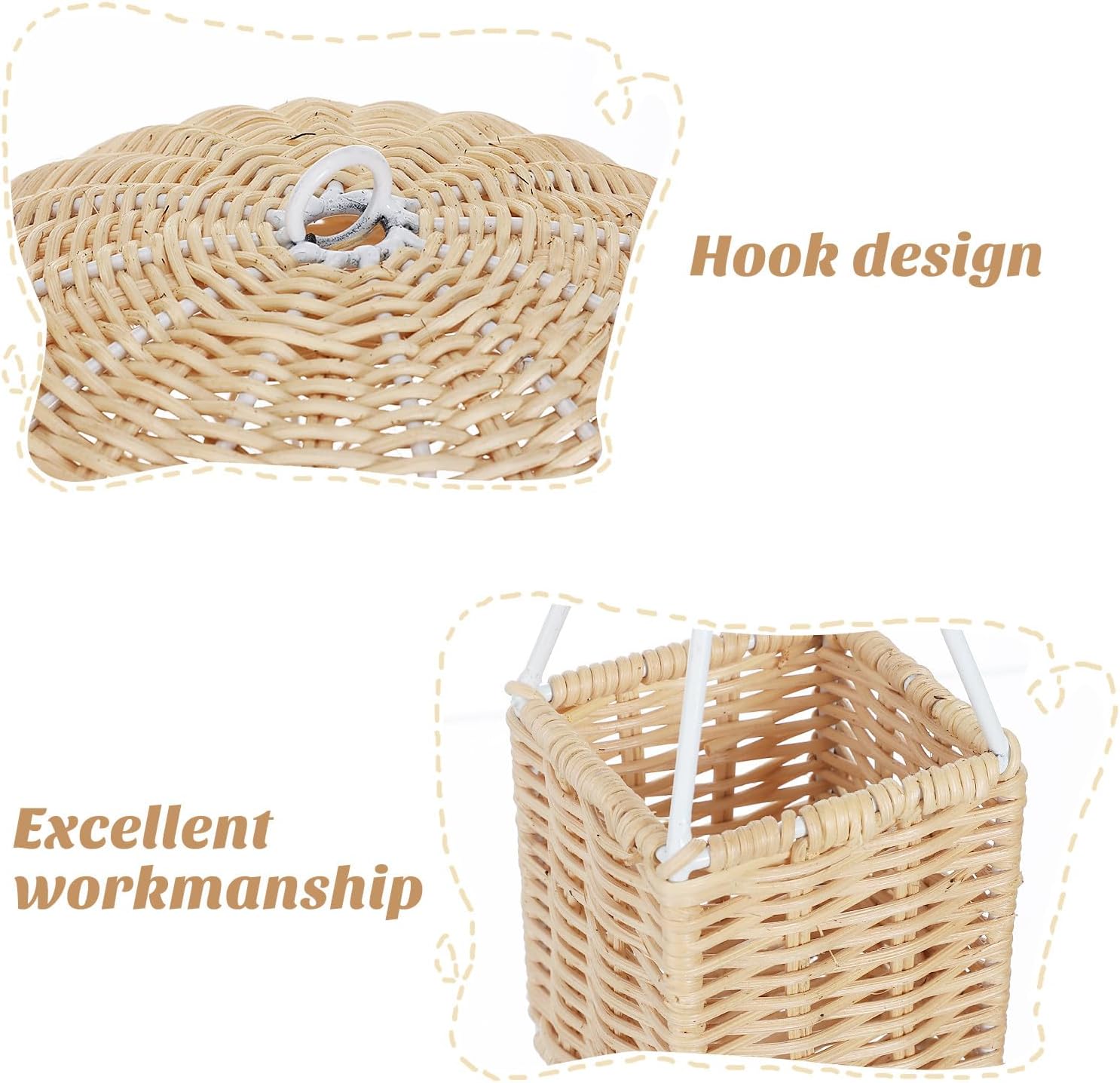 Cabilock Rattan Hot Air Balloon Decor 22.44 Inch Hanging Wall Ornament for Nursery Kids Room Preschool Party Photo Booth Prop