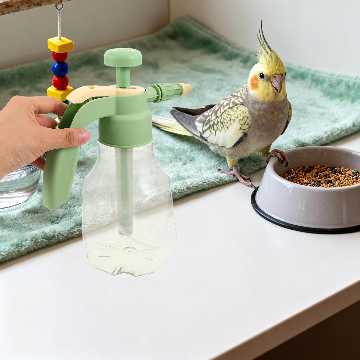 Bird Shower Misting Bottle: Fine Mist Pet Parrot Cockatiel Bath Sprayer - Grooming Accessories for Small Birds & Parakeets 1.5L/50.72 Fl Oz image 4
