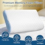 Oreiller cervical pour le cou et les épaules, oreiller en mousse à mémoire refroidissante pour dormir, oreiller de soutien cervical pour dormeurs sur le côté, le dos et le ventre, taille standard, oreiller mousse mémoire