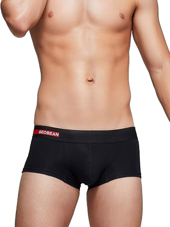 SEOBEAN Mens Low Rise Side Line Boxer Brief Nano Underwear