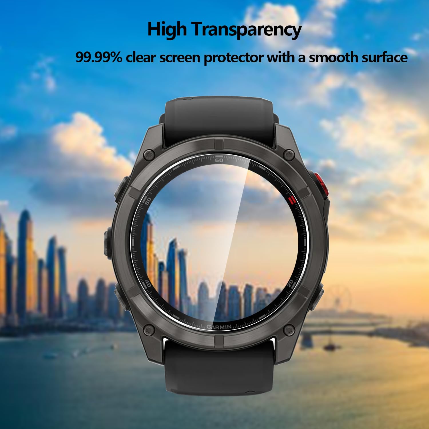 5 sztuk szkła hartowanego do Garmin Fenix 8 51 mm/Fenix 8 Pro 51 mm/Fenix 7x/Fenix 7x Pro, bez pęcherzyków i zadrapań, ochrona ekranu do Garmin Fenix 8 Pro 51 mm, łatwa instalacja