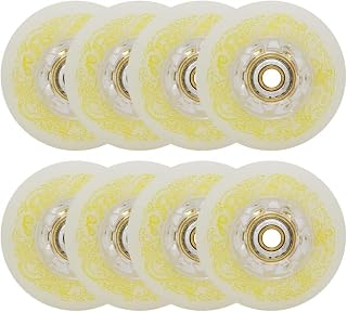 OSCITY Roller Skate Wheels Inline Skate Wheels 8 PCS Inline Skate Wheels Skating Shoes Replacement Wheel with Bearings 89A/88A 72mm/76mm/80mm for Kids Adult Teenagers (Color : White, Size : 72mm)