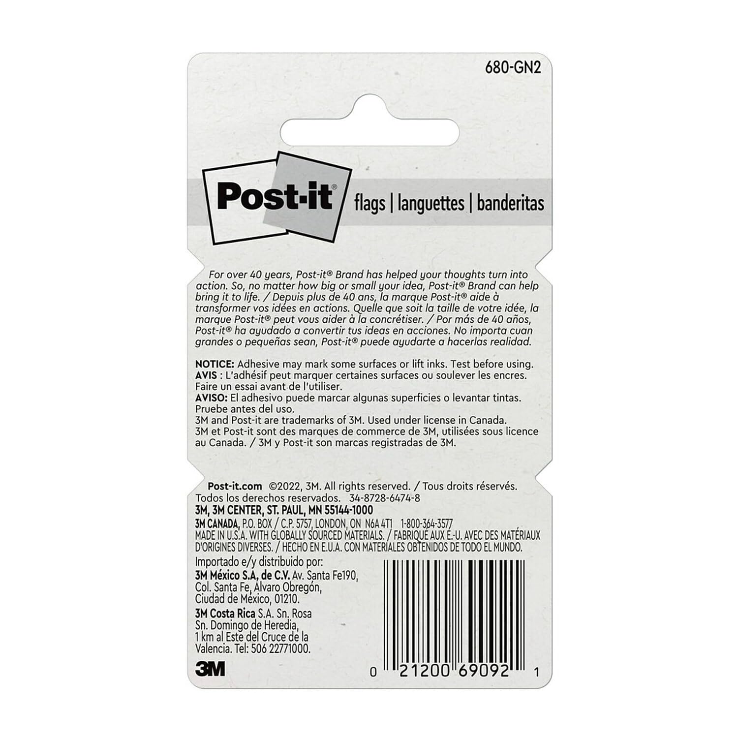 MMM680GN2 Post-it Standard Klebeband Flaggen im Spender