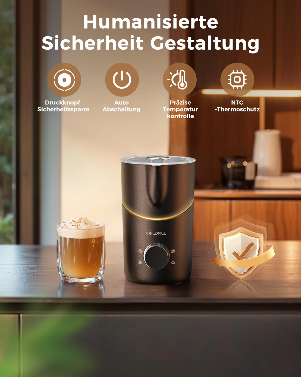 Milchaufschäumer Elektrisch 8-in-1, Automatischer Milchschäumer 400ml für Heiße & Kalte Schäume, Spülmaschinengeeignet, Abnehmbares, Leise, für Latte, Cappuccino, Sojamilch, Hafermilch