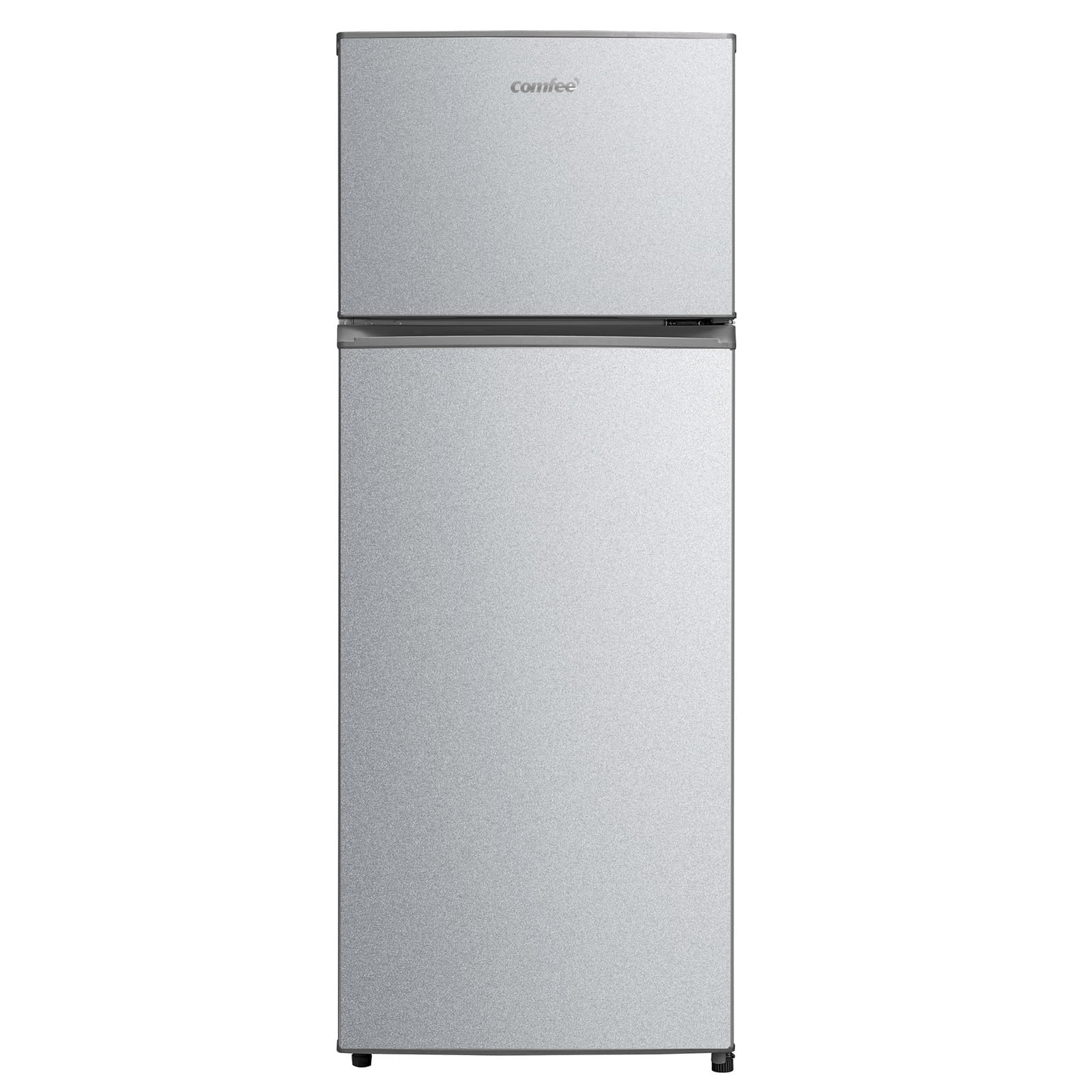 Comfee RCT284DS2 Frigorifero/congelatore/congelatore superiore/176 kWh/anno/altezza 143 cm/luce LED/cerniera per porta reversibile/argento