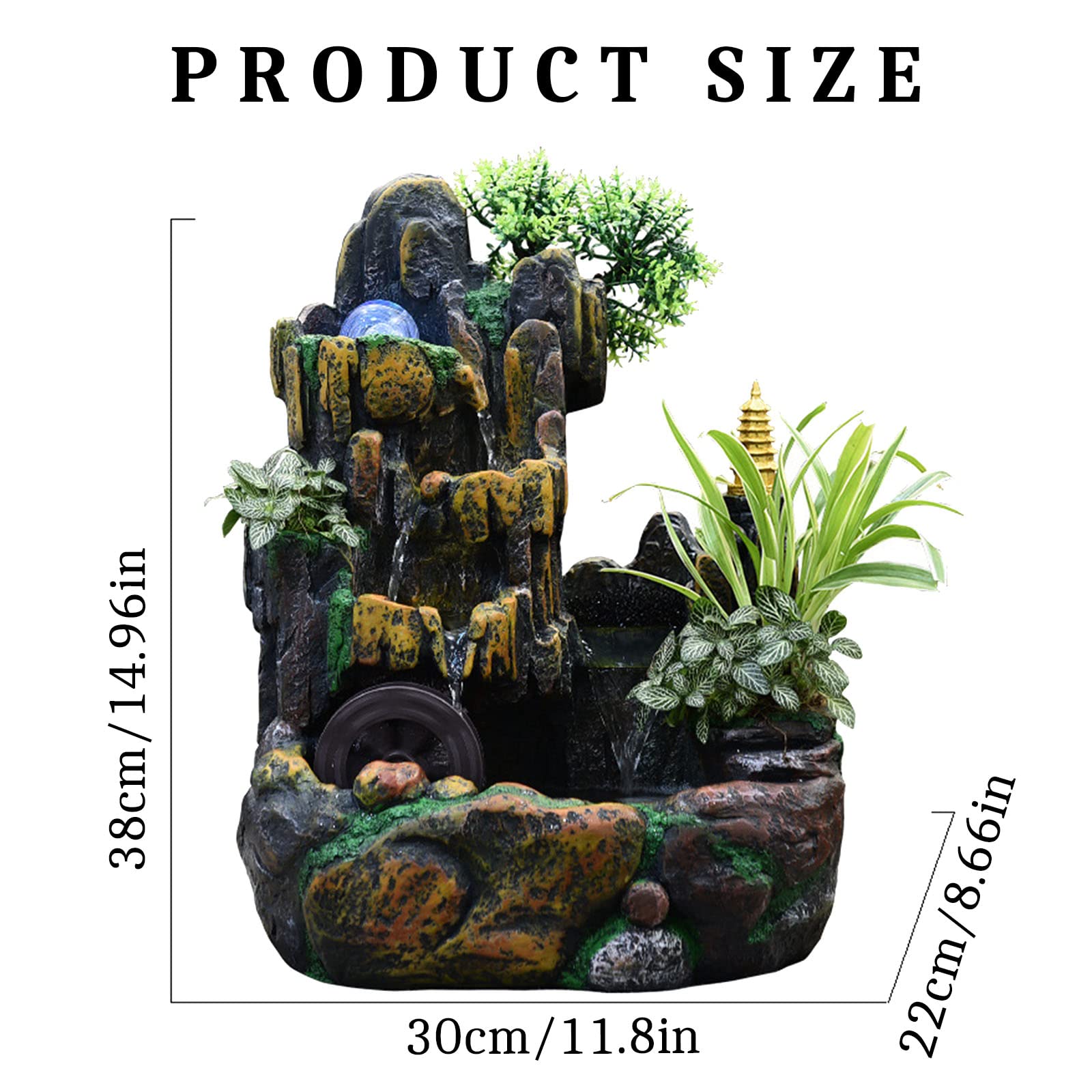 水の循環するオブジェ 水によって球が回転します。