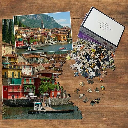 Miniatura 3 de Varenna Lake Como, Italia, rompecabezas de 1000 piezas, recuerdo de viaje de madera