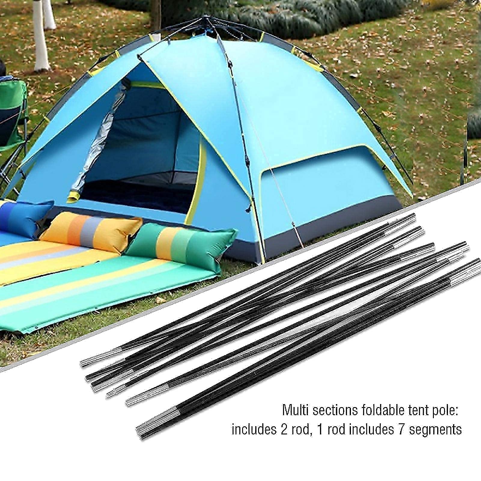 Poteaux de Support de tente de Camping réglables, bâche d'abri de plage, tiges d'auvent portables et légères en alliage d'aluminium, accessoires pour auvent  18