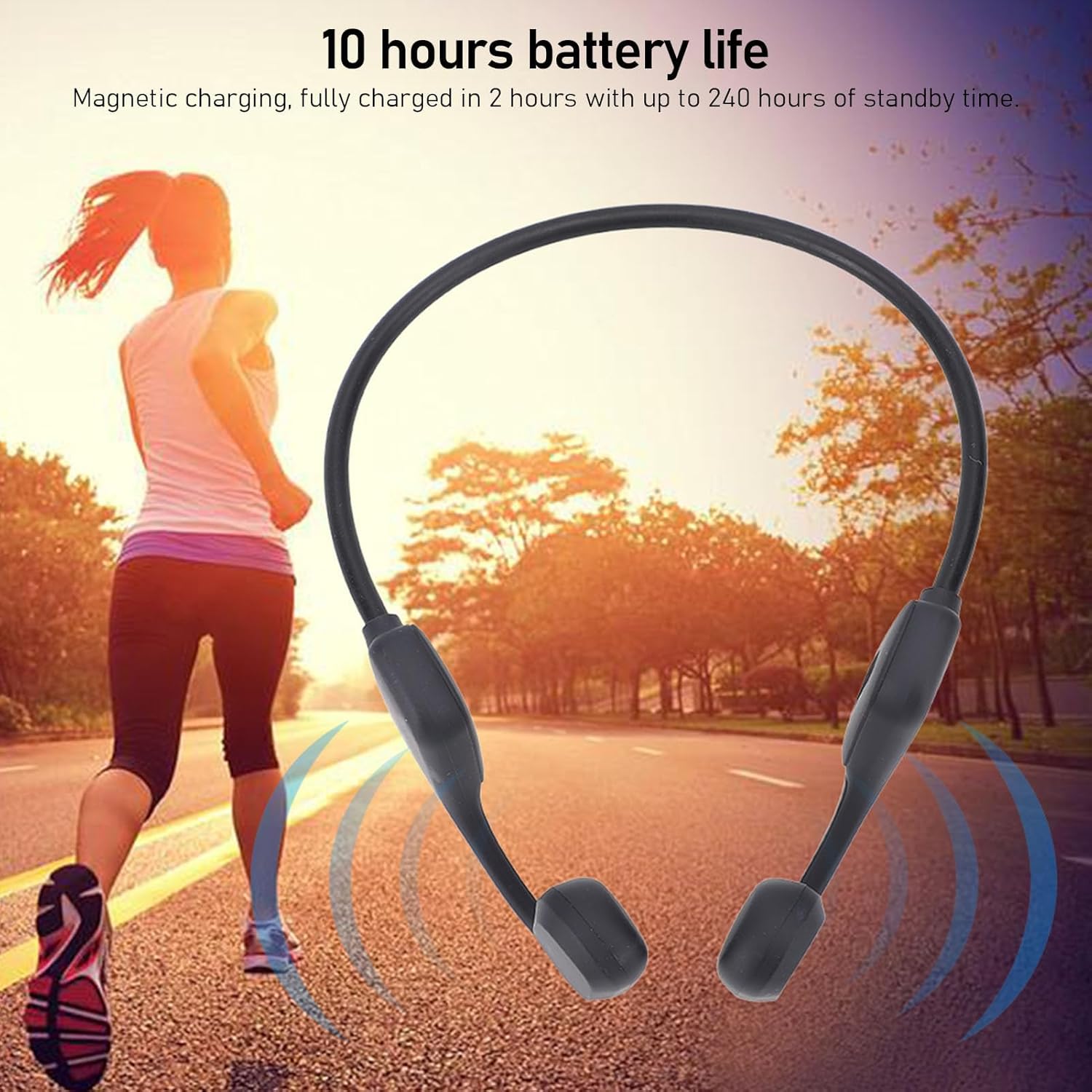 Yunseity Bone Conduction Headphones, IPX5 Water Proof Swimming Headphones with 240 Hours Standby, Bluetooth 5.3 Open Ear Sports Headset with Microphone for Swimming Running Fitness