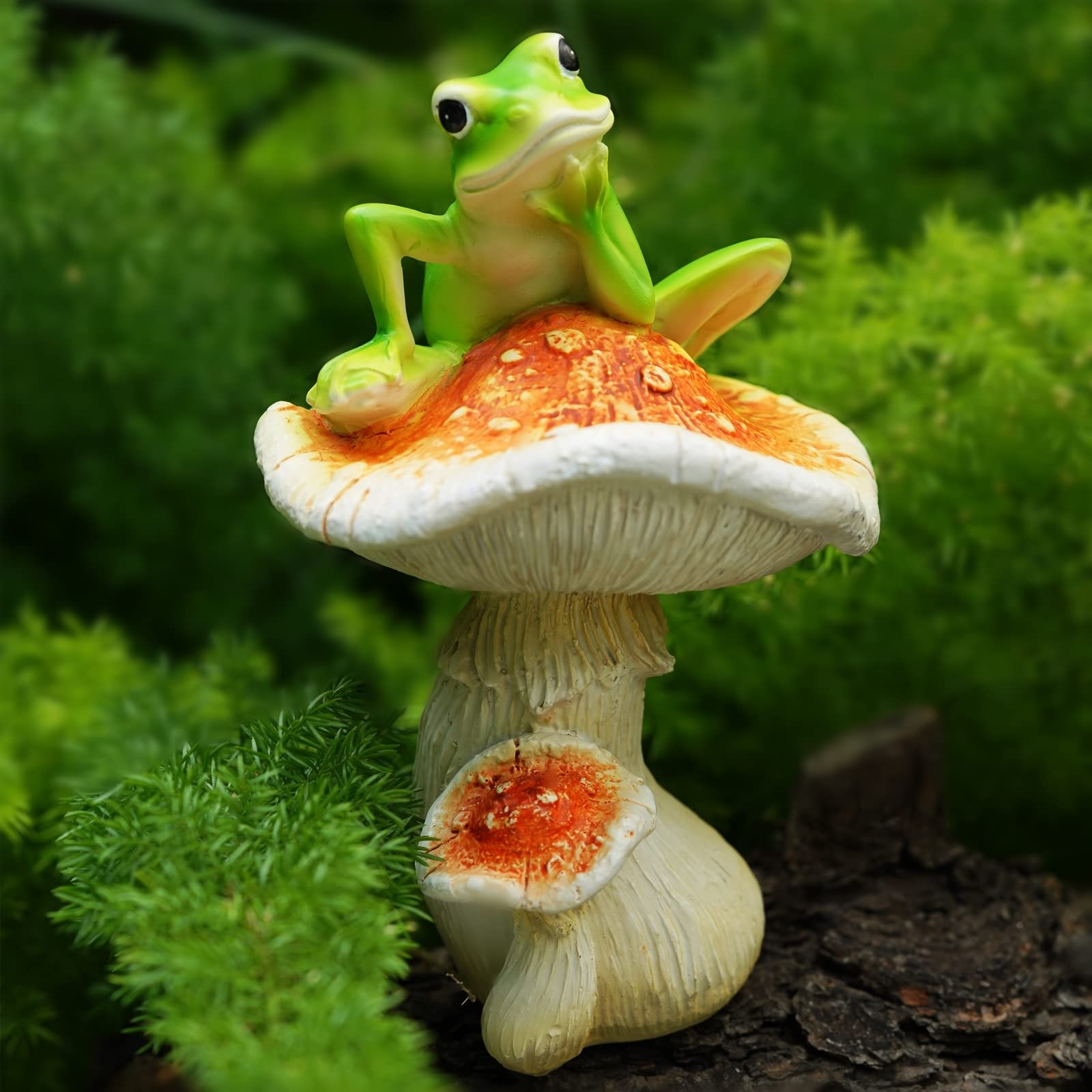 Qmaggice Frog Statues for Garden, Outdoor Frog Statues for Garden Decor, Frog Ornaments for Yard Home Garden Patio and Lawn Decoration, Thinking Frog Statues