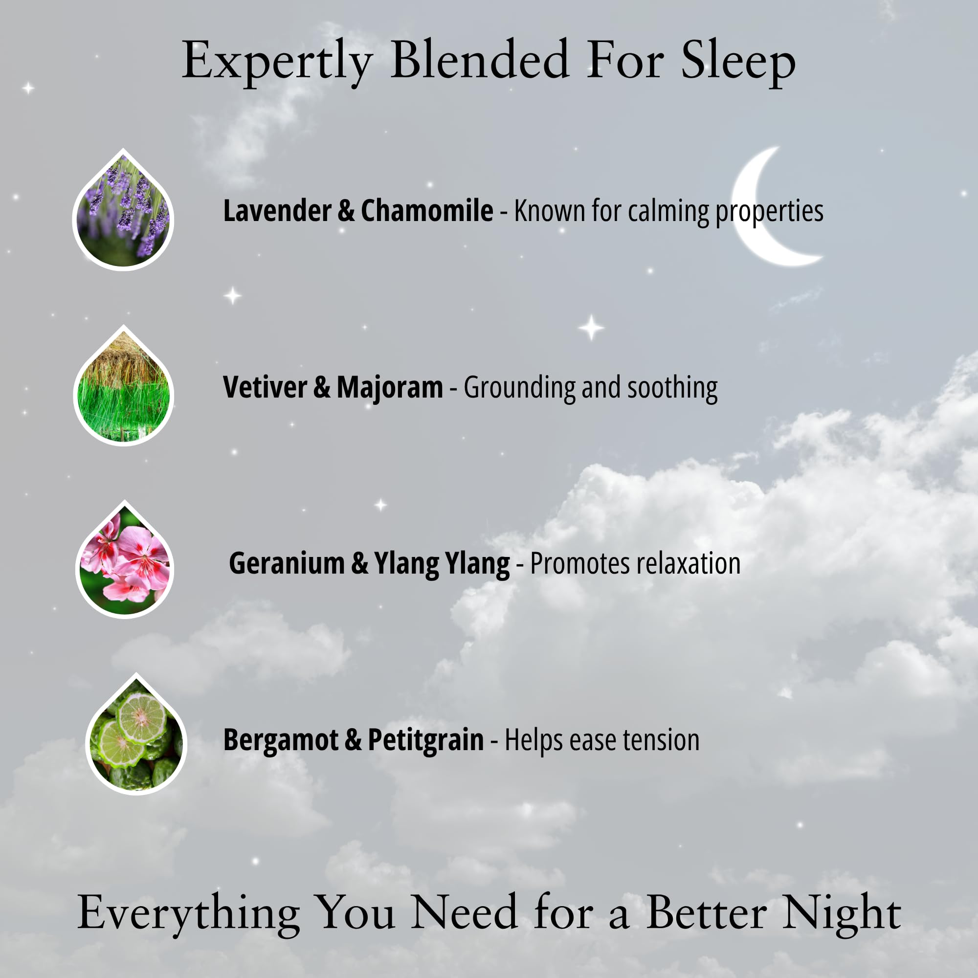 Absolute Aromas Sweet Dreams Coffret cadeau de sommeil – Vaporisateur d'ambiance Goodnight, boule roulante, sels de bain Epsom, diffuseur de parfum de relaxation et masque pour les yeux
