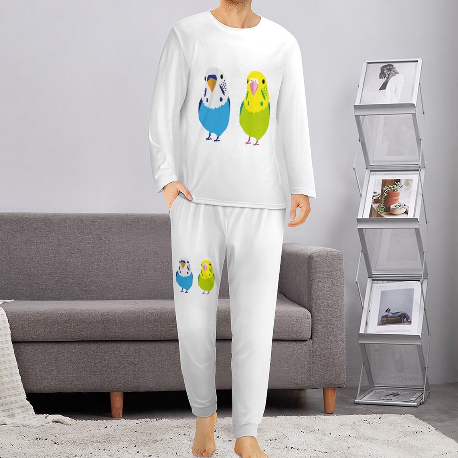 Amazon.co.jp: パジャマ メンズ セキセイインコ 二匹 鳥柄 長袖 長ズボン 上下セット 春夏秋 ルームウェア ゆったり 柔らかい  ラウンドネック 肌に優しい おしゃれ シンプル 部屋着 寝間着 男性用 S-6XL : ファッション [フェアイウロイ] パジャマ メンズ 上下セット カラフルなオウム 鳥愛好家 部屋着 長袖 ゆったり 前開き 薄手 吸汗速乾 柔らか