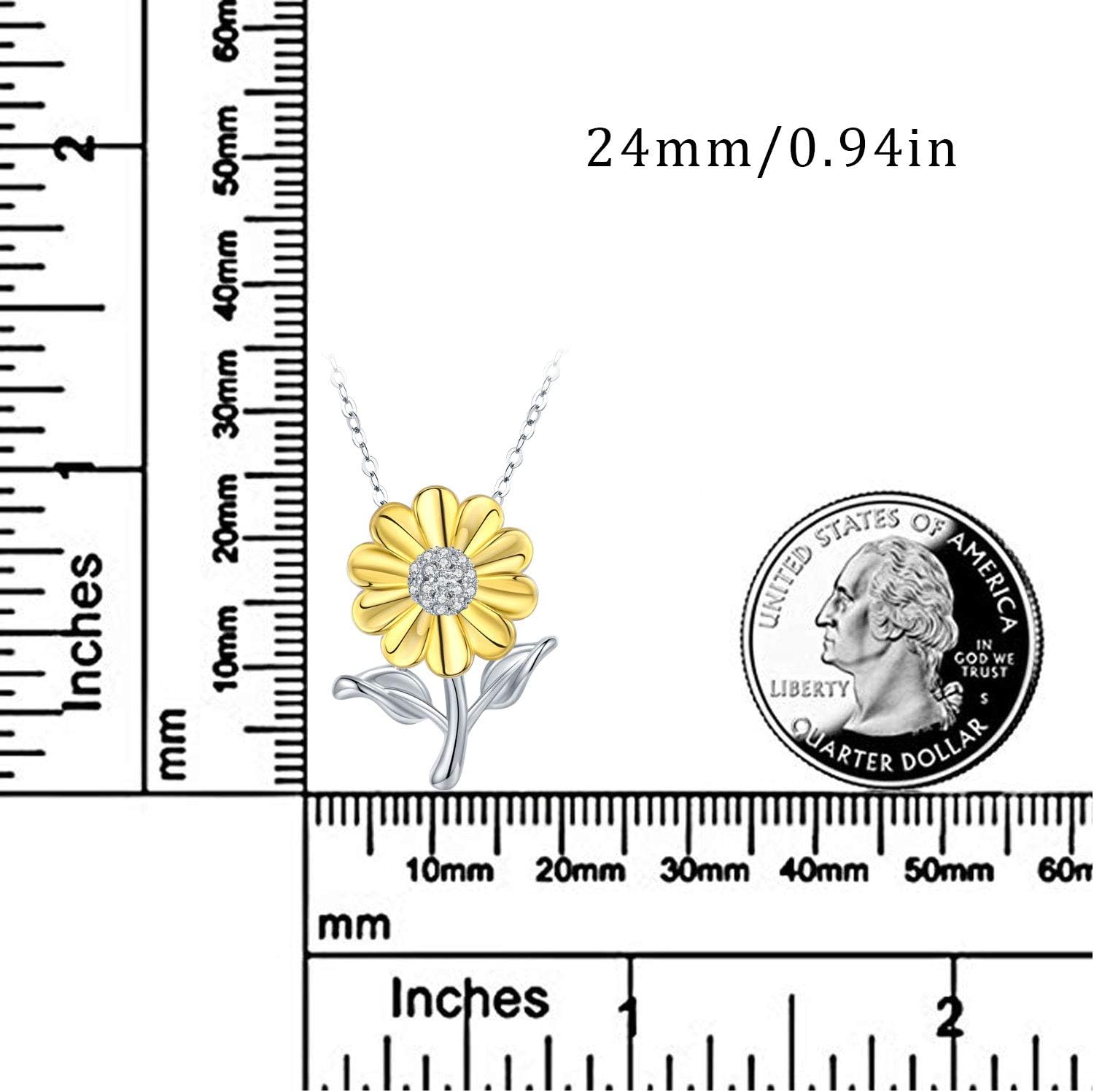 Cuoka You Are My Sunshine Necklace - Inspirational Romantic Sunflower Floral Necklaces Pendant Womens Jewelry Birthday Christmas Gift for Her Mom Wife Bestfriend Girlfriend - Image 5