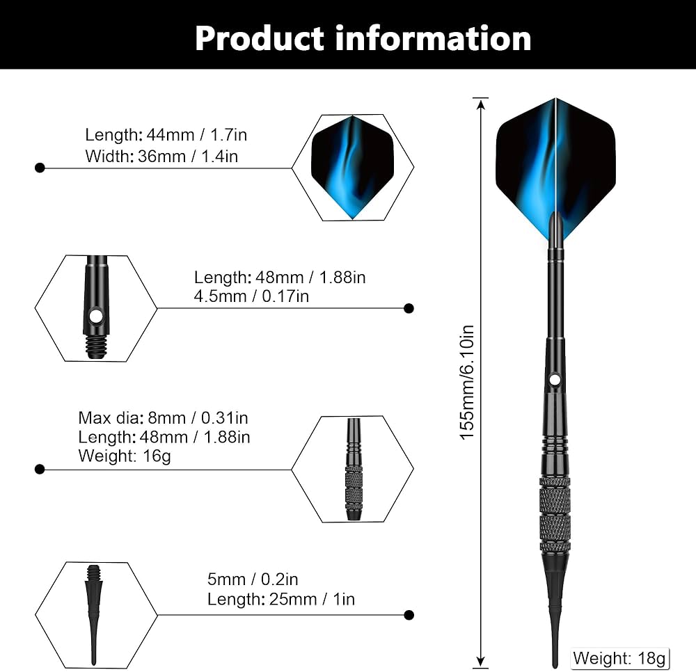Amazon.co.jp: WAYARRIVAL ソフトダーツセット 19g×12本 | 電子ダーツ