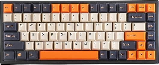 YUNZII KC84 84 Keys Hot Swappable Wired Mechanical Keyboard with PBT Dye-subbed Keycaps, Programmable, RGB,NKRO,Type-C Cable for Win/Mac/Gaming/ Typist  (Gateron Blue Switch, Carbon Retro)