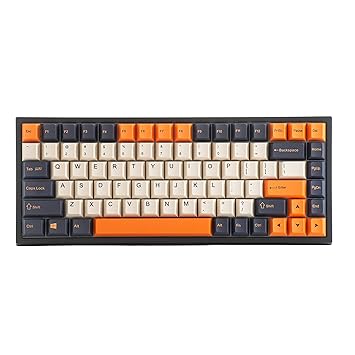 YUNZII KC84 84 Keys Hot Swappable Wired Mechanical Keyboard with PBT Dye-subbed Keycaps, Programmable, RGB,NKRO,Type-C Cable for Win/Mac/Gaming/?Typist? (Gateron Black Switch, Carbon Retro)