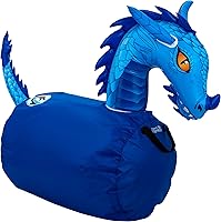 Waddle Hip Hoppers Large Blue Dragon Inflatable Hopper Bouncer - 250 lbs Capacity, Ages 5+ Indoor/Outdoor Fun