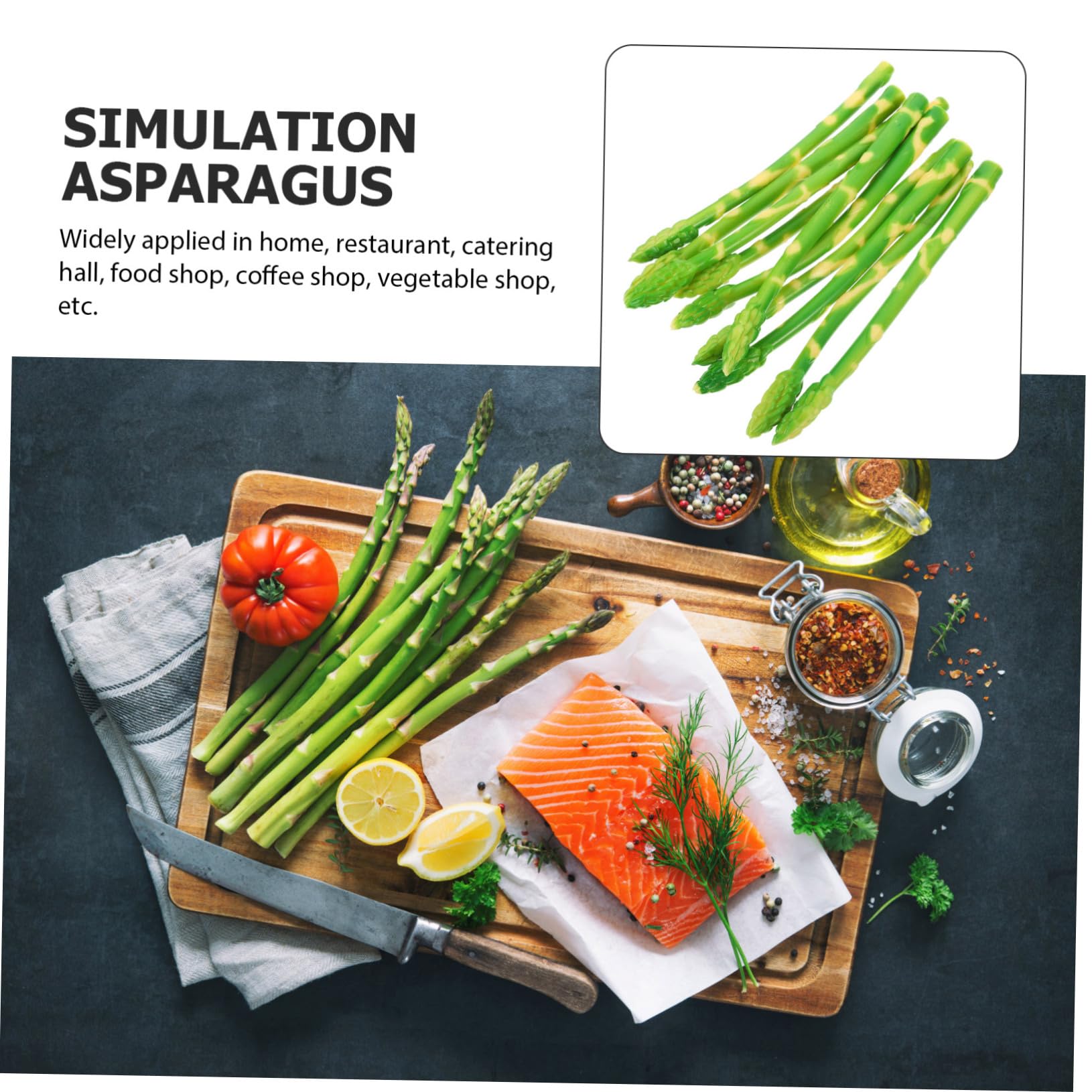 Ipetboom Lot De 8 Asperges Réalistes Pour La Maison, Le Restaurant, La
