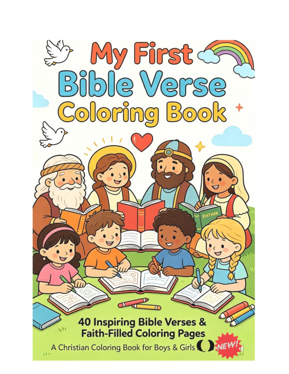 My First Bible Verse Coloring Book.: 40 Inspiring Bible Verses & Faith-Filled Coloring Pages | Christian Coloring Book for Boys & Girls Ages 3–10