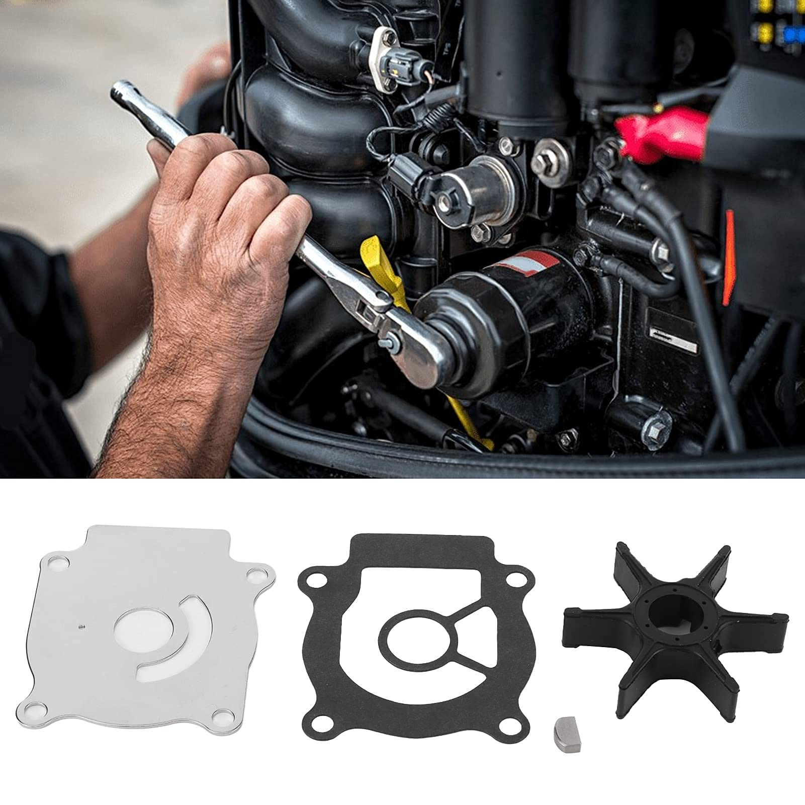 Aramox Kit de Reparación de Bomba de Agua, Junta de Placa e Impulsor Compatible con Motor Fueraborda DT/DF 20/25/30/40/50, Modelo 17400-96403