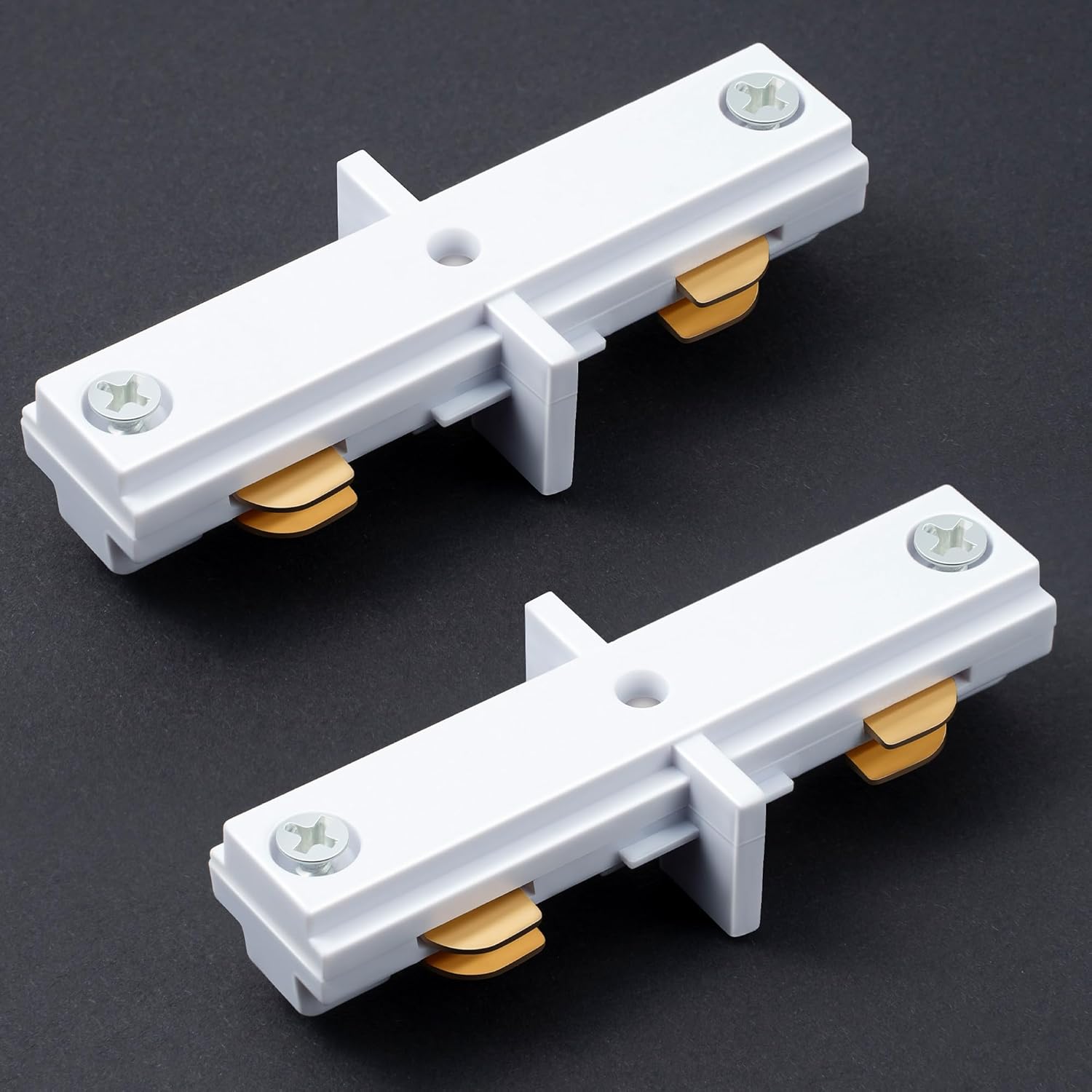 Enhon 2 Pack H Track I Connector, Dead End Connector Compatible with WAC Lighting H Systems, 3 Wire Single Circuit for LED Track Lighting, 120V(White)
