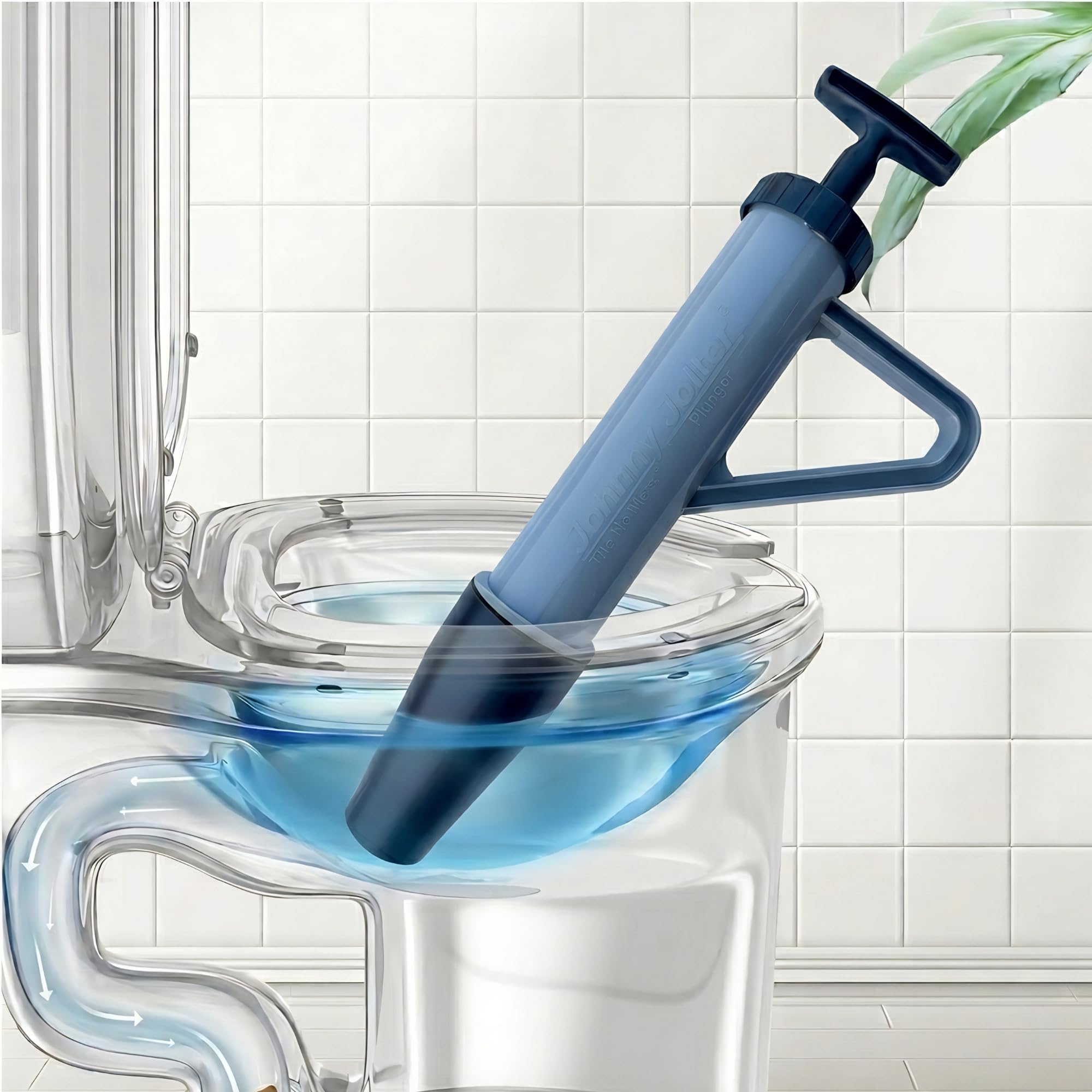 Desatascador de inodoro por presión de agua sin ensuciar