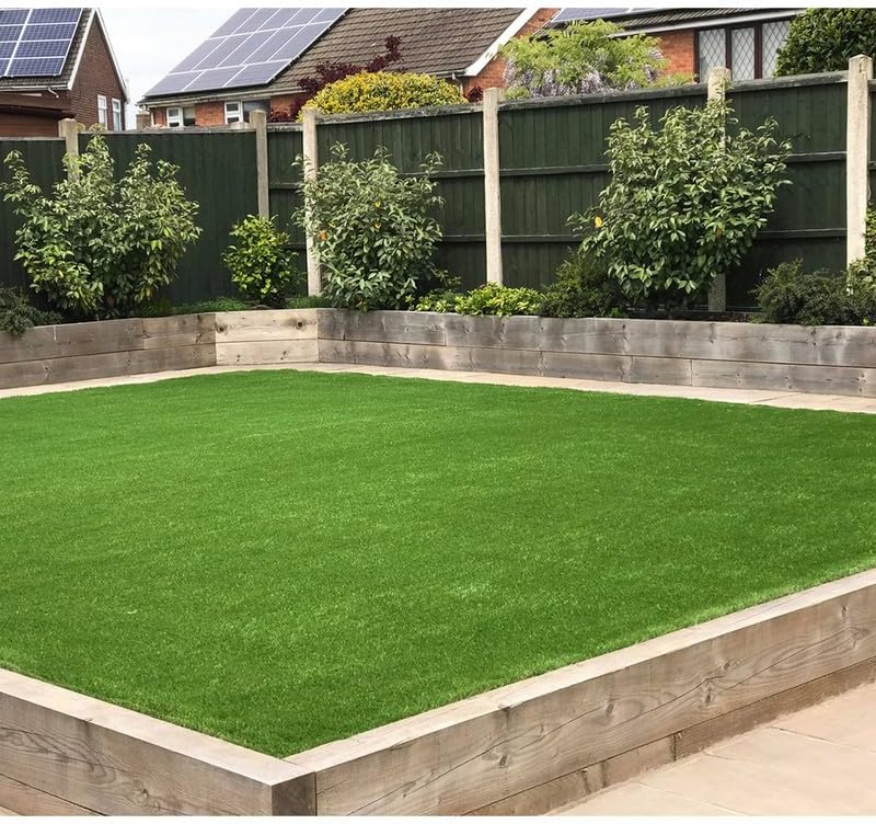 Miniatura 7 de Alfombra de césped artificial de 1.38 pulgadas, 4 x 6 pies, césped artificial sintético para interiores y exteriores, jardín, balcón, césped,