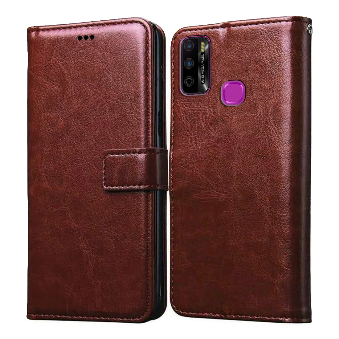 Casotec Flip Cover for Infinix Smart 4 Plus | Premium Leather Finish | Inbuilt Pockets & Stand | Flip Case for Infinix Smart 4 Plus (Brown) (B09QXBMGKN) Amazon Price History, Amazon Price Tracker
