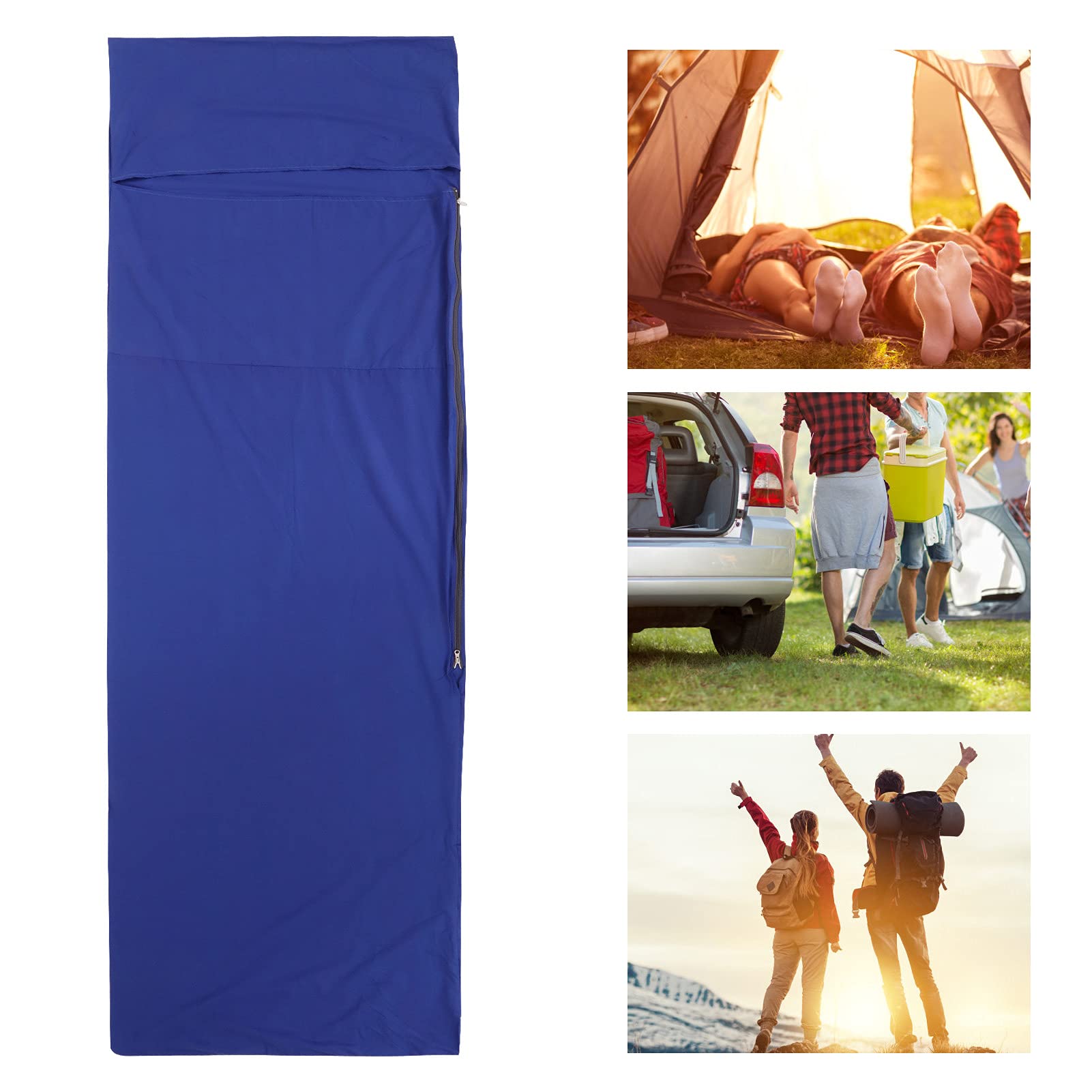 Leapiture Travel Blanket Sleeping Bag Stuff Sack Lightweight Sleeping Bag Liner Outdoor Camping Sleeping Sack Hotel Sheetss for Campers Hikers Backpackers (Large)