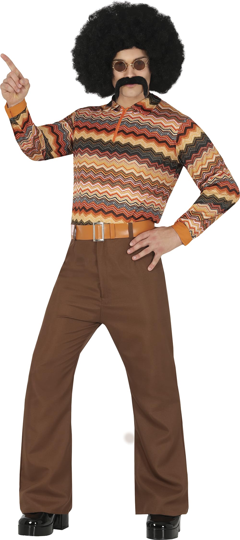 Costume Da Hippie Uomo FIESTAS GUIRCA - Completo Con Gilet, Pantaloni E Fascia Testa, Taglia XL